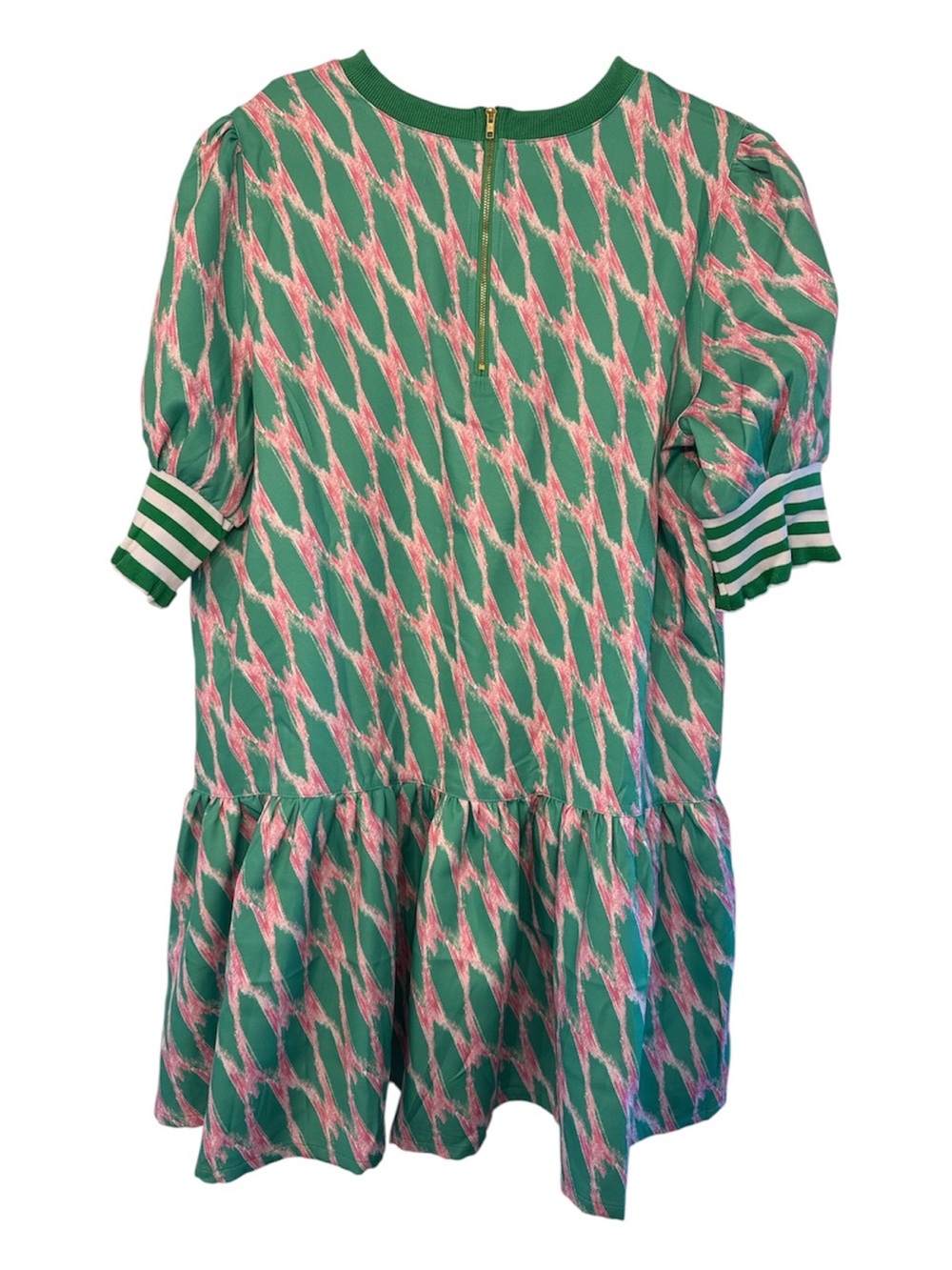 Umgee NWT Green and Pink Abstract Pattern Dress Size Large New - Picture 2 of 4